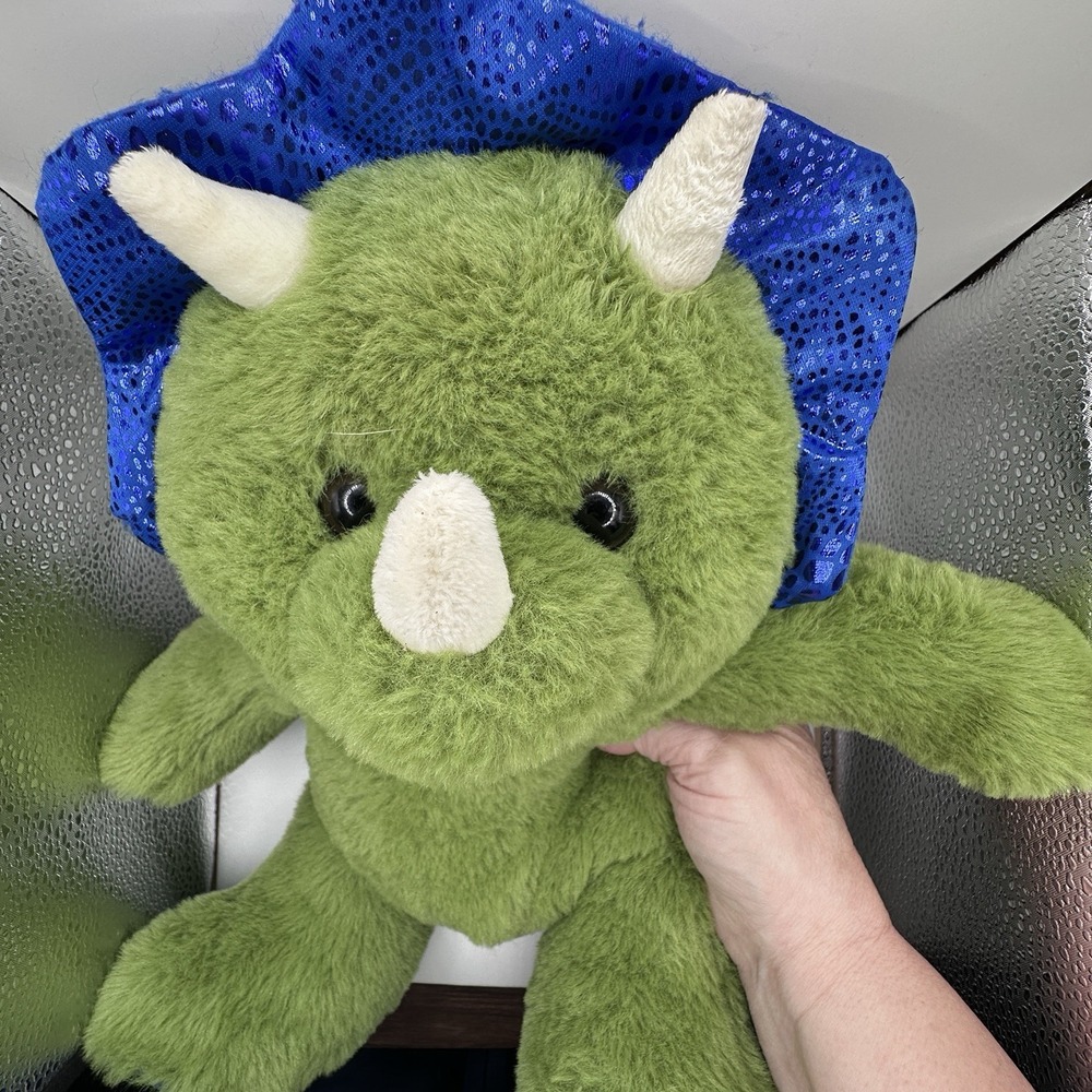 Homerbest Triceratops Plush 16" Green Blue Dinosaur Stuffed Animal Soft Toy